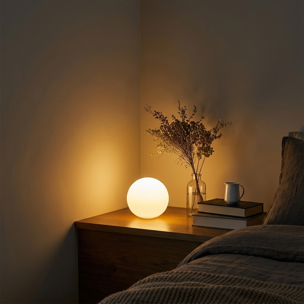 Lampe de Chevet Boule Lumineuse Rechargeable - Ambiance Cosy