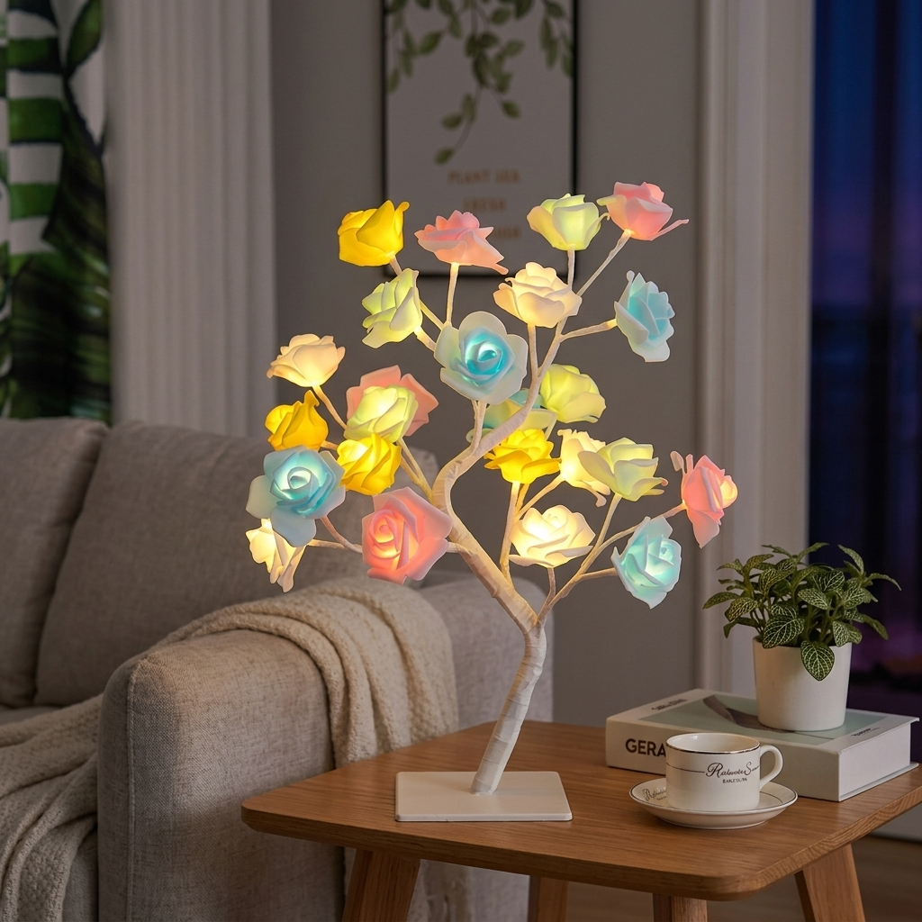Lampe de Chevet Rose LED USB - Veilleuse Cosy pour Chambre