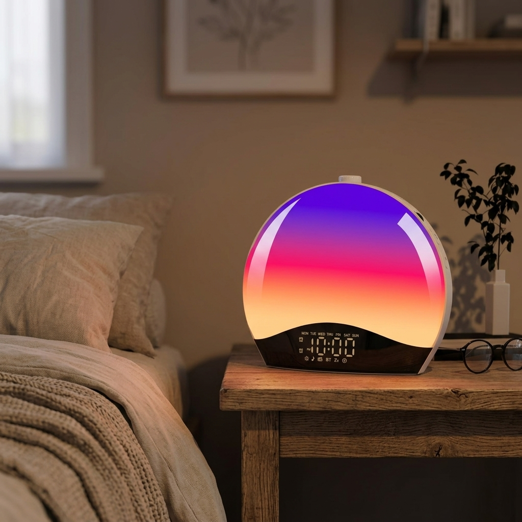Lampe de Chevet Réveil Lumineux, Simulation Lever Soleil