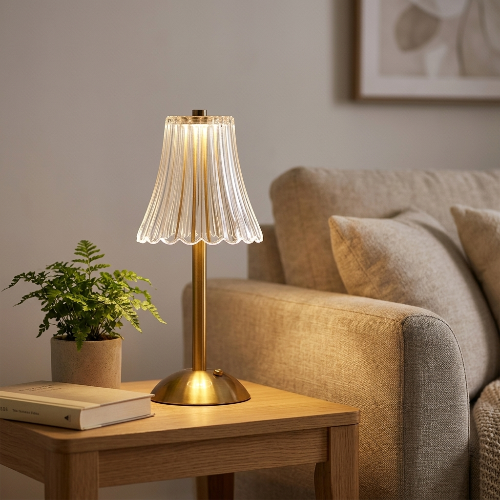 Lampe de Chevet LED Cristal USB - Ambiance Cozy Rechargeable