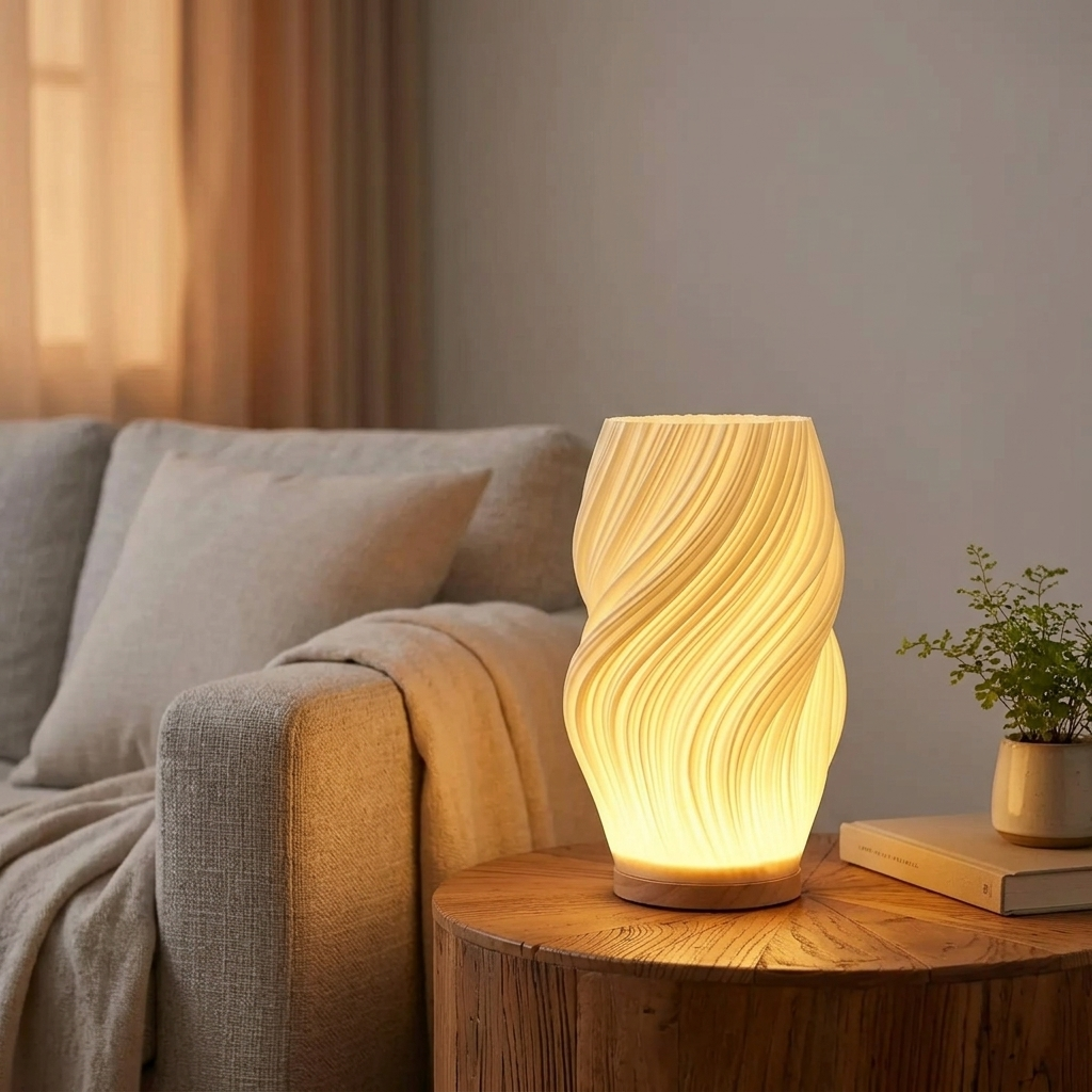 Lampe de Chevet 3D Dimmable - Lumière Chaude Rechargeable