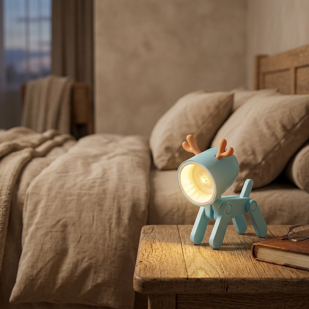 Lampe de Chevet LED Portable - Design Mignon, Lumière Douce