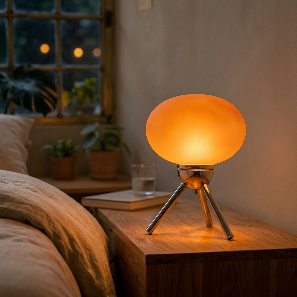 Lampe de Chevet Verre Champignon Dimmable Design Scandinave