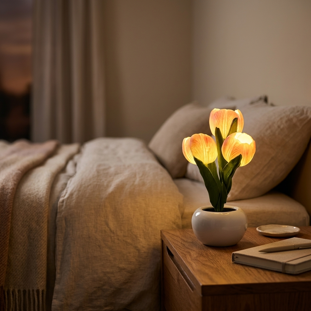 Lampe de Chevet Tulipe LED – Ambiance Douce et Design Élégant
