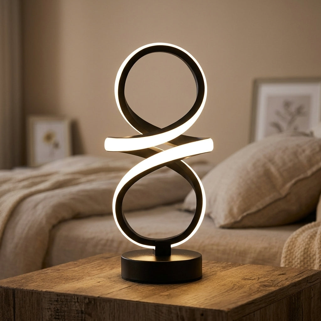 Lampe de Chevet LED Spirale 3 Couleurs USB Rechargeable
