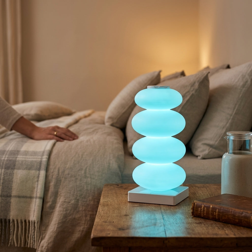 Lampe de chevet RGB rechargeable blanc avec lumière chaude et colorée