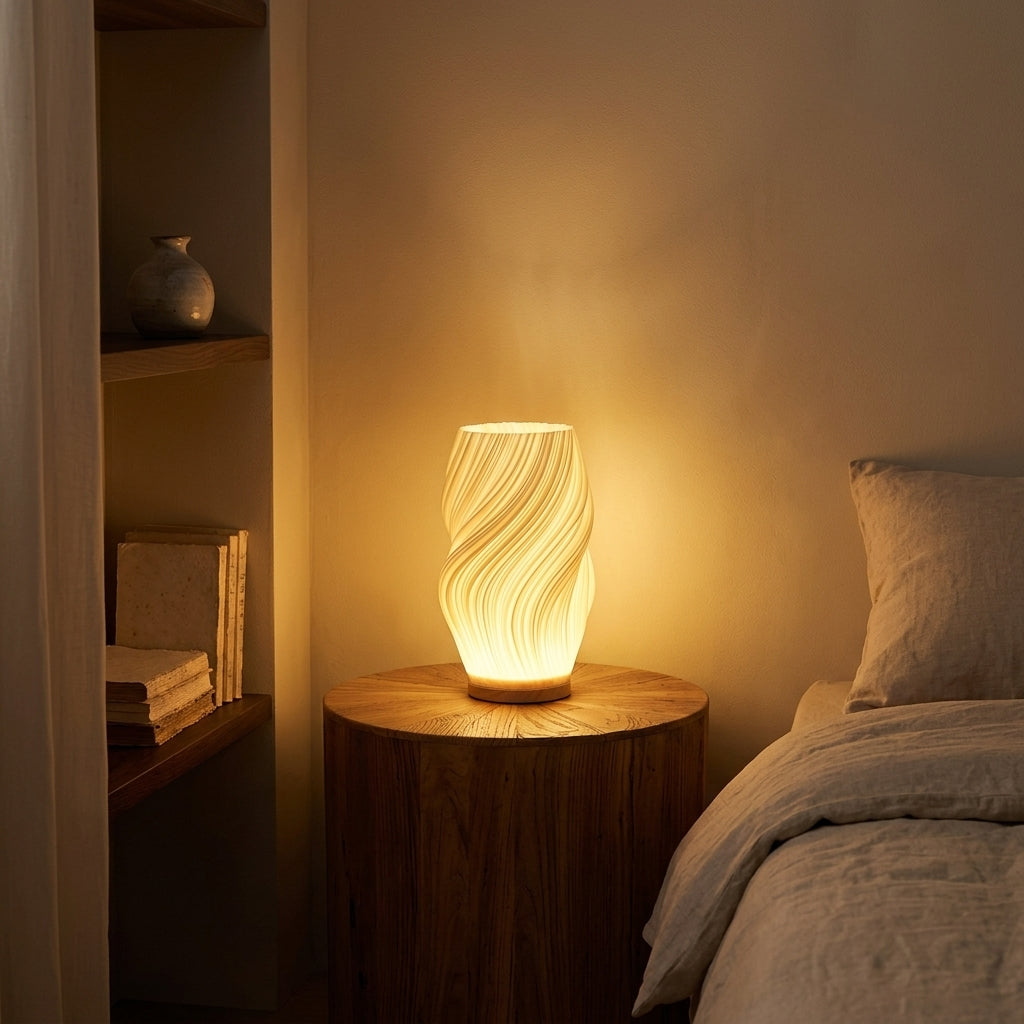 Lampe de Chevet 3D Dimmable - Lumière Chaude Rechargeable