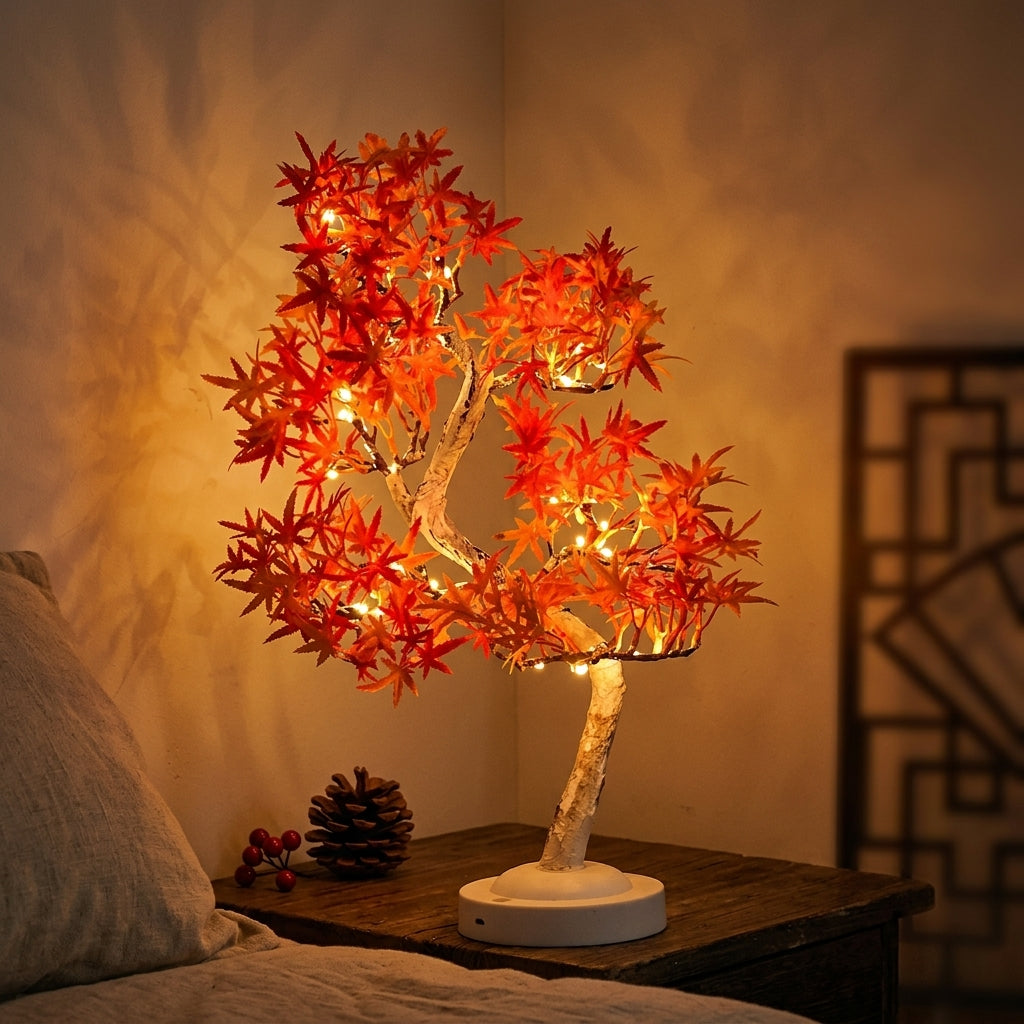 Lampe de Chevet Bonsaï LED – Lumière Chaleureuse USB Rechargeable