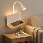 Lampe de Chevet LED Rotative USB Wireless Charging Moderne