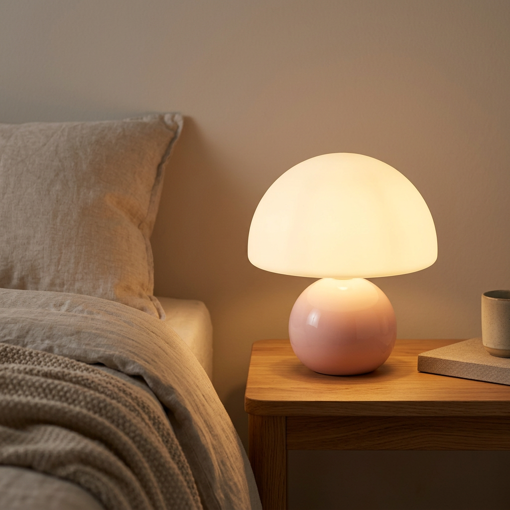 Lampe de Chevet USB Rose/Orange - Lumière Tamisée Rechargeable