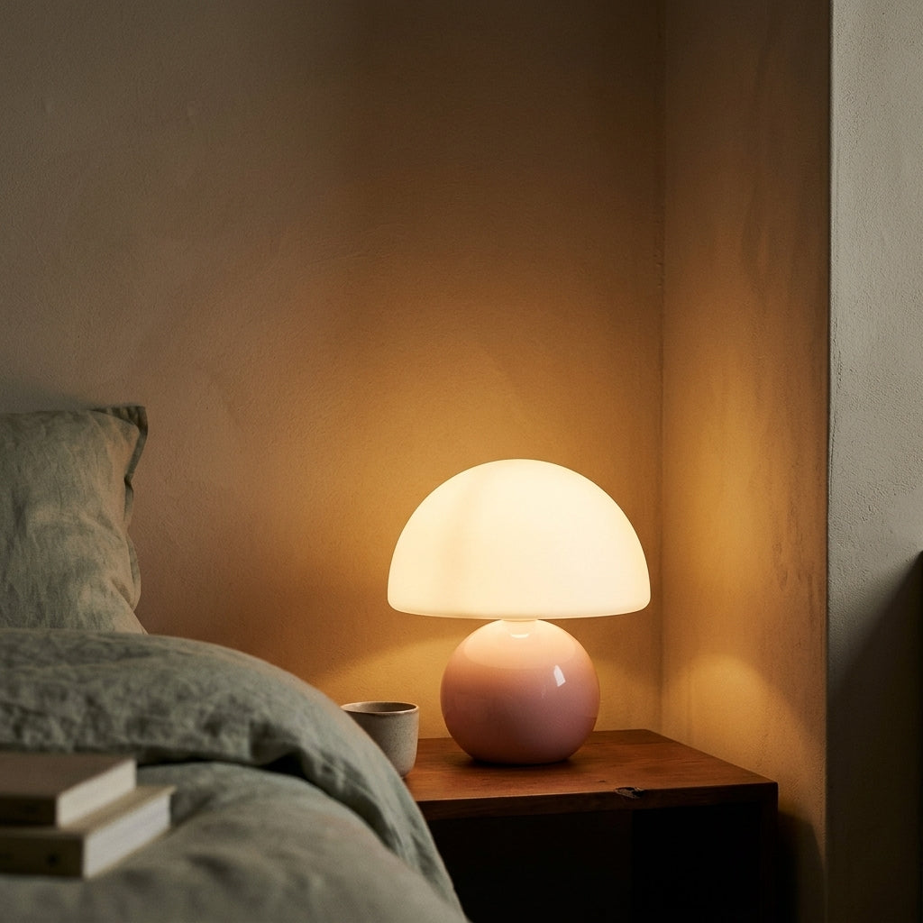 Lampe de Chevet USB Rose/Orange - Lumière Tamisée Rechargeable