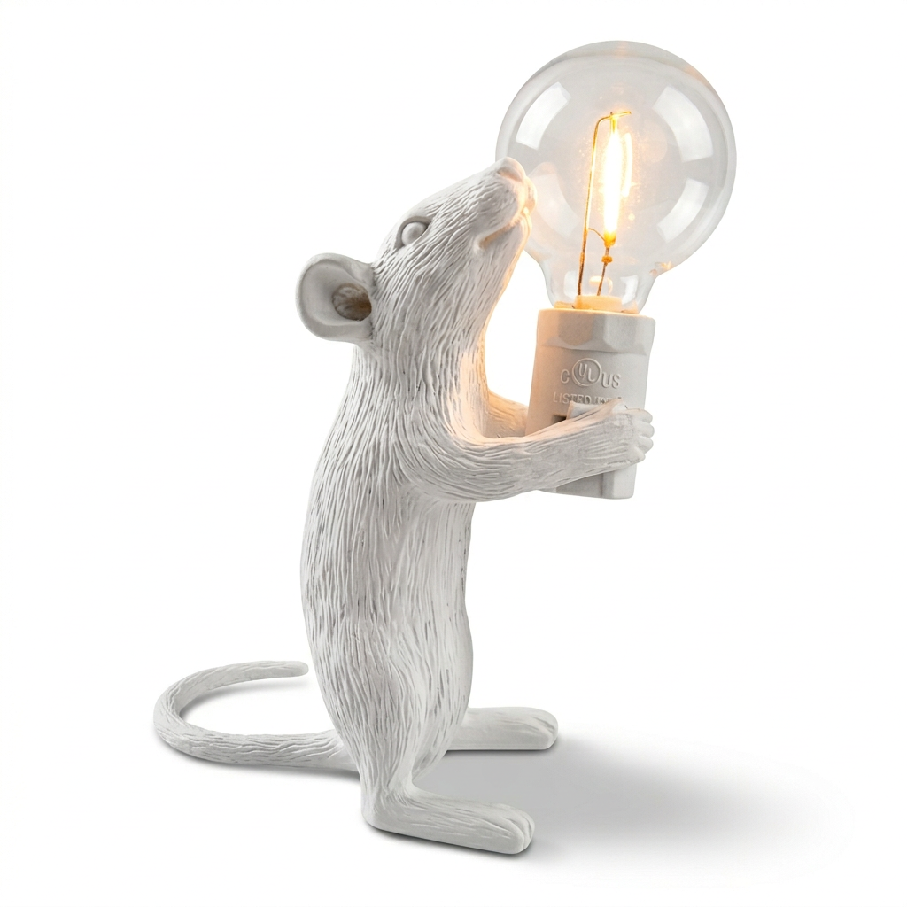Lampe de chevet design animal en résine avec lumière tamisée