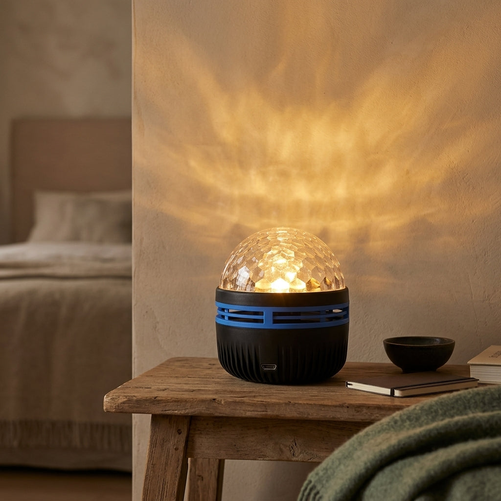 Lampe de Chevet LED avec Projections Étoiles - Lumière Douce USB