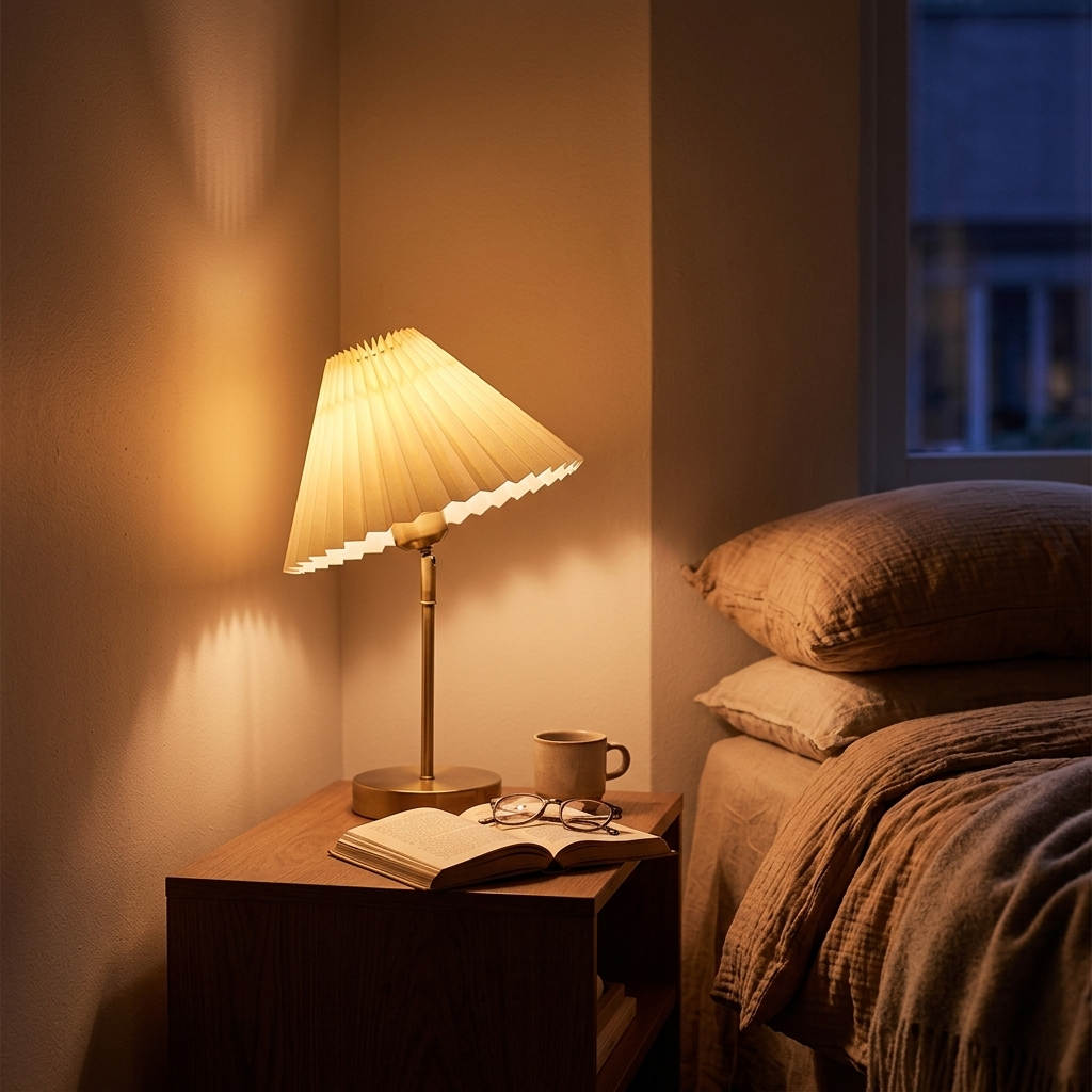 Lampe de Chevet Design Plissée LED - Ambiance Nordique