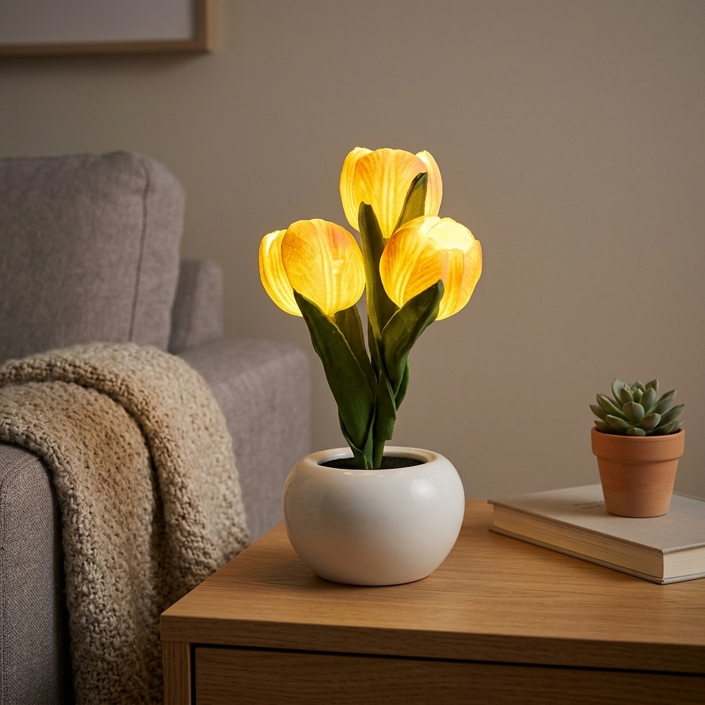 Lampe de Chevet Tulipe LED – Ambiance Douce et Design Élégant