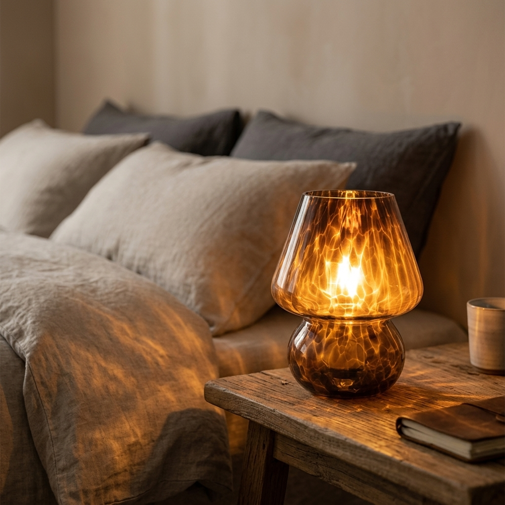 Lampe de Chevet Verre Coloré - Ambiance Cosy Chambre