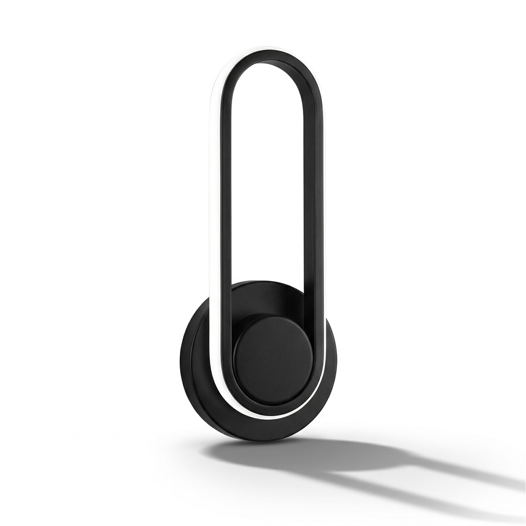 Lampe de chevet murale rotative LED noir design moderne, lumière chaude
