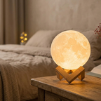 Lampe de Chevet Lune LED - Lumière Tamisée Rechargeable USB