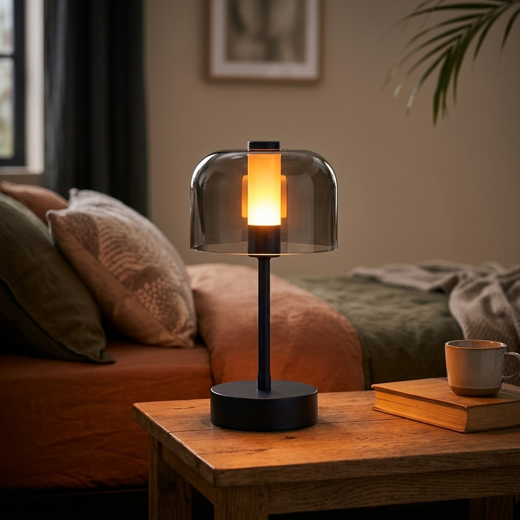 Lampe de Chevet Rechargeable Design Nordique - Lumière Chaude