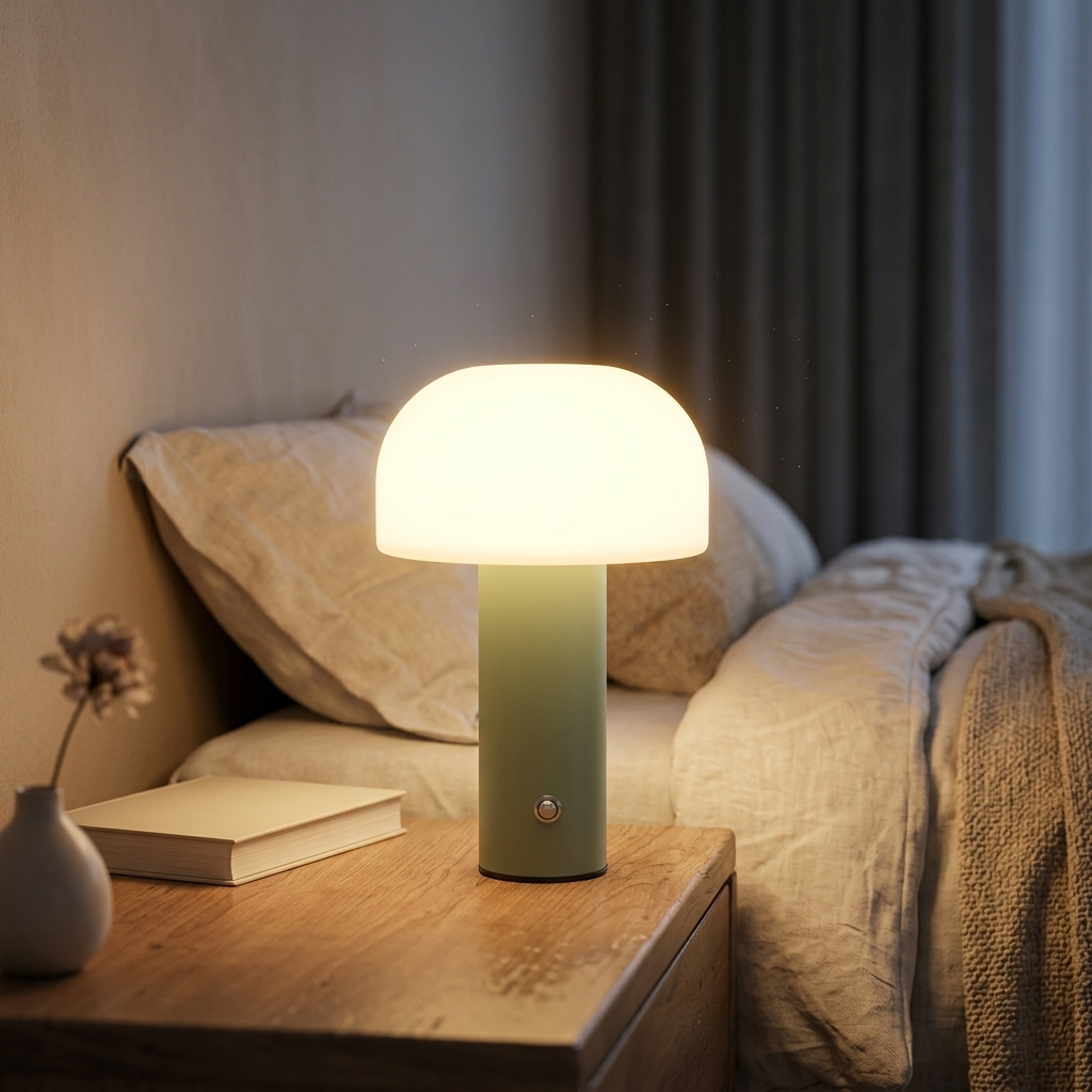 Lampe de Chevet Champignon LED Rechargeable 3 Intensités
