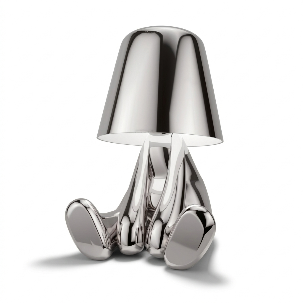 Lampe de chevet en métal doré avec contrôle tactile et recharge USB