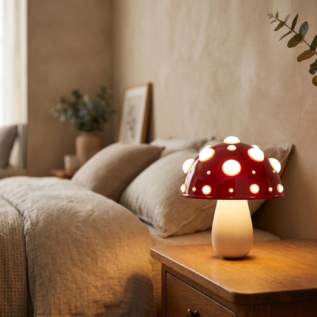 Lampe de Chevet Champignon LED Rechargeable - Ambiance Douce