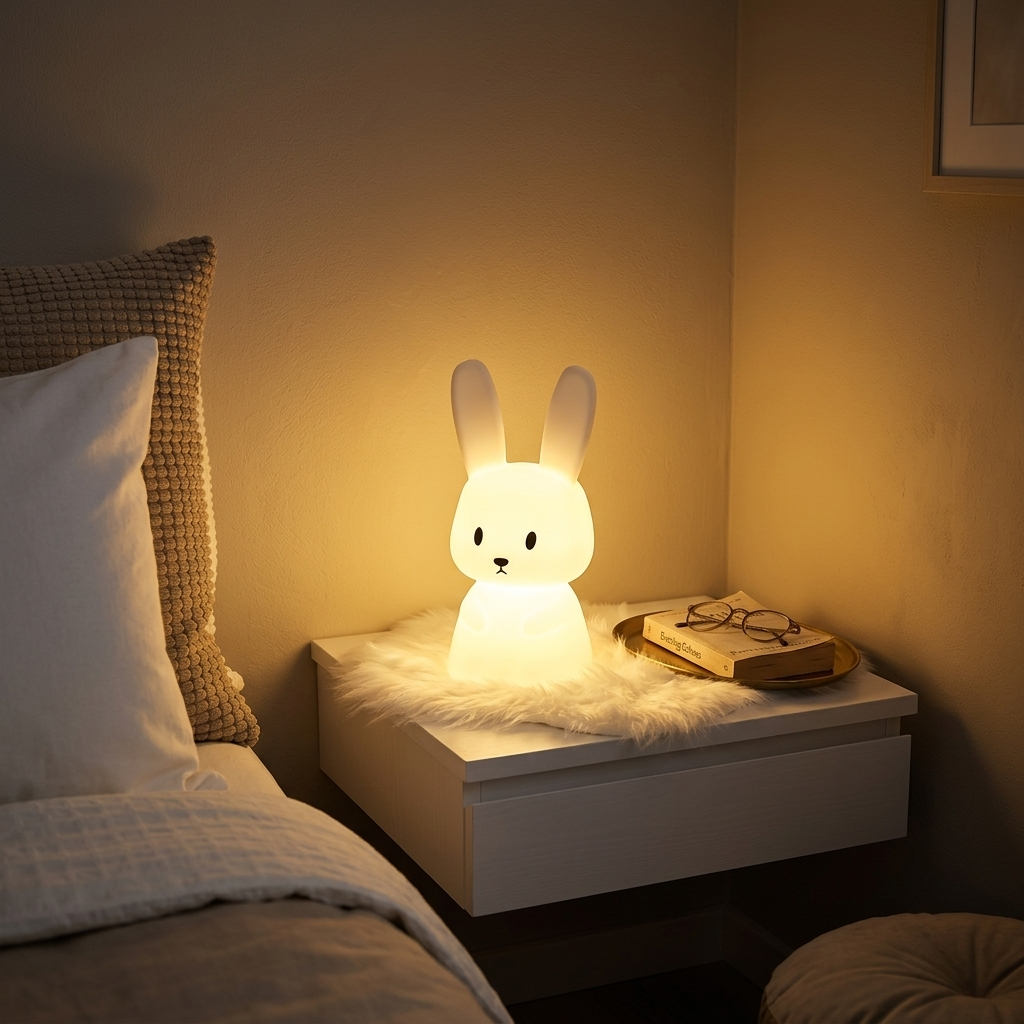 Lampe de Chevet Lapin Tactile - Veilleuse LED Douce pour Cocooning