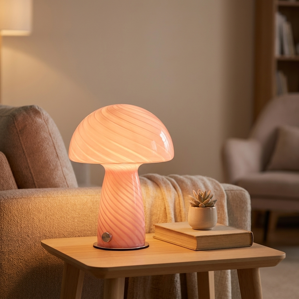 Lampe de Chevet Verre Nordic - Lumière Tamisée et Design Cosy