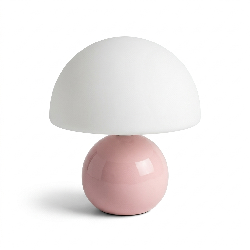 Lampe de chevet rose rechargeable à contrôle tactile et lumière tamisée