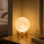 Lampe de Chevet Lune LED - Lumière Tamisée Rechargeable USB