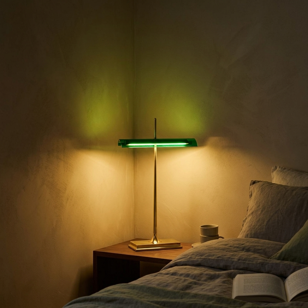 Lampe de chevet design retro nordique verte avec base en métal