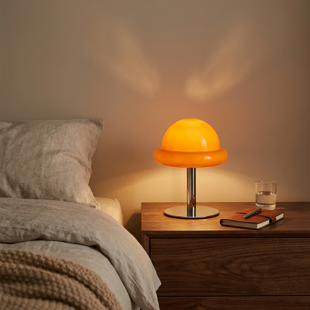 Lampe de Chevet Rétro en Verre Design Bauhaus Ambiance Cosy