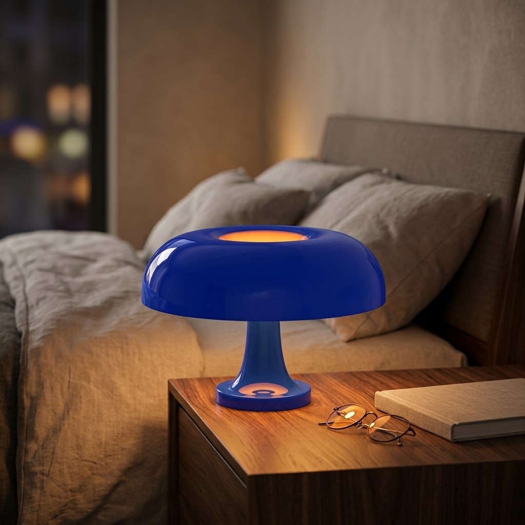 Lampe de chevet champignon design moderne avec éclairage doux rechargeable