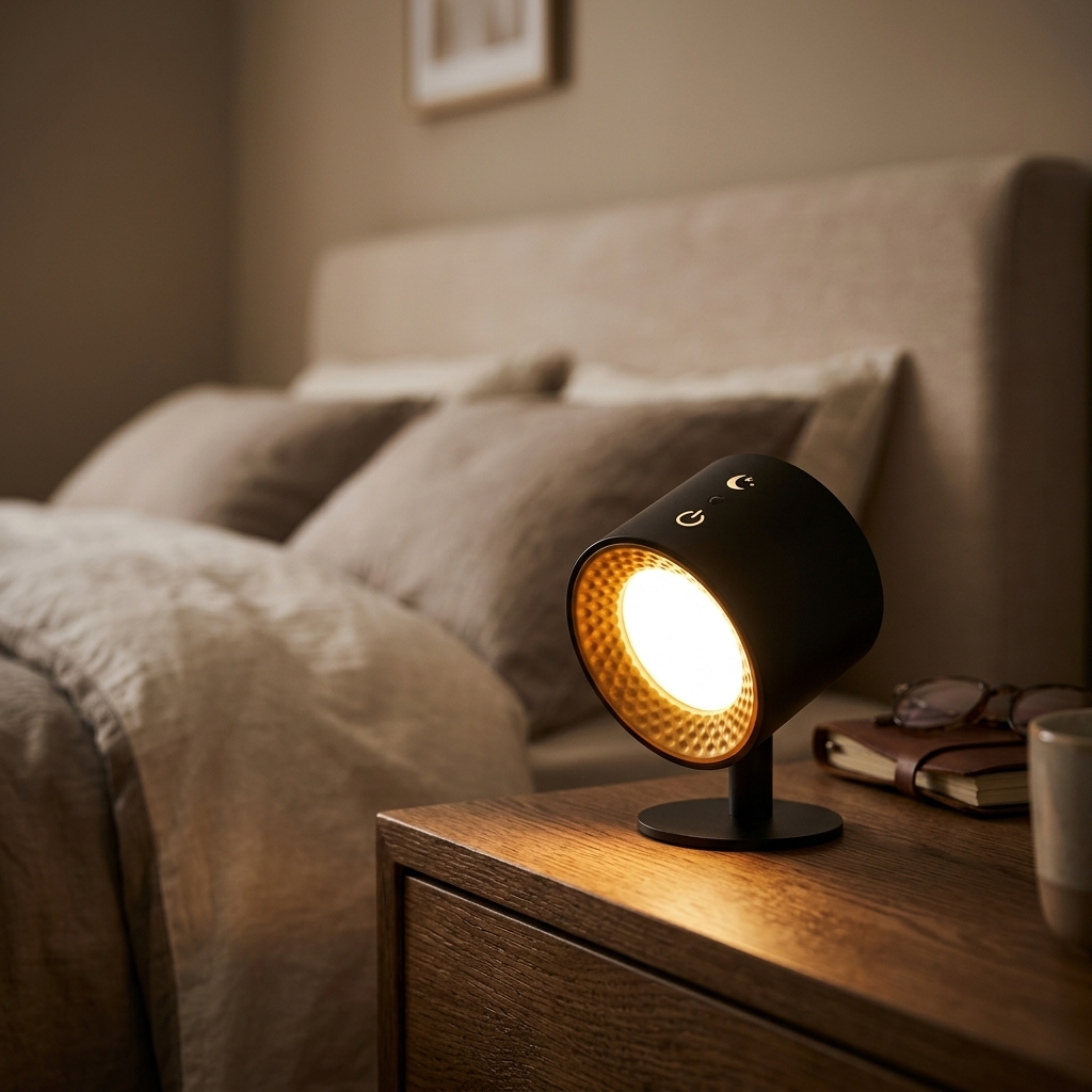Lampe de chevet rechargeable tactile 9 couleurs RGB avec rotation 360