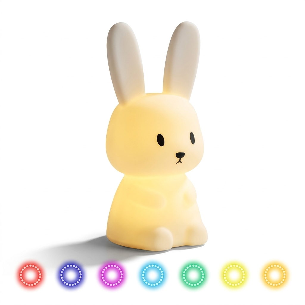 Lampe de Chevet Lapin Tactile - Veilleuse LED Douce pour Cocooning