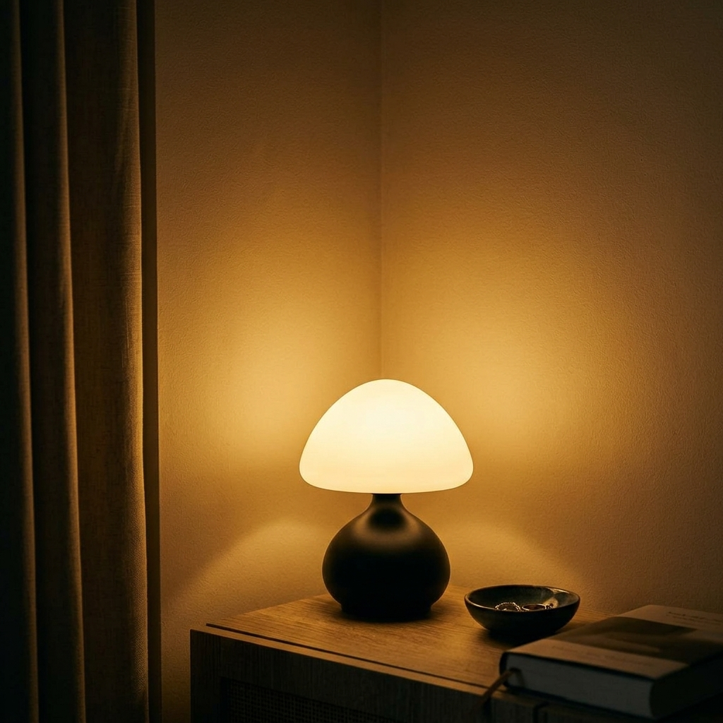 Lampe de Chevet Champignon Design - Lumière 3 Couleurs Dimmable