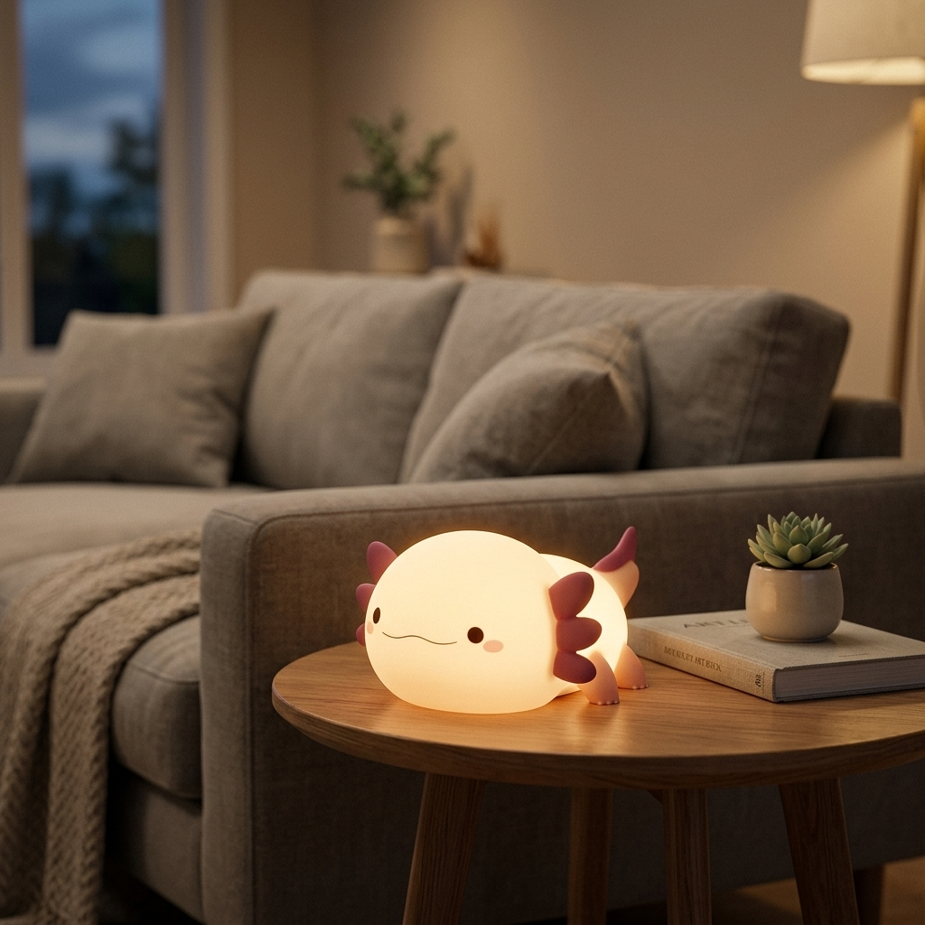 Lampe de Chevet Axolotl - Veilleuse Tactile USB Rechargeable