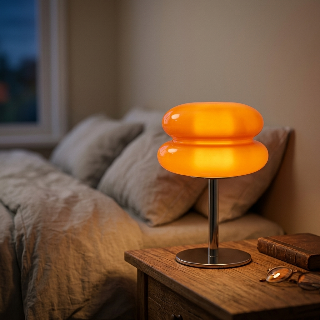 Lampe de Chevet Verre Design - Lumière Chaude Dimmable LED
