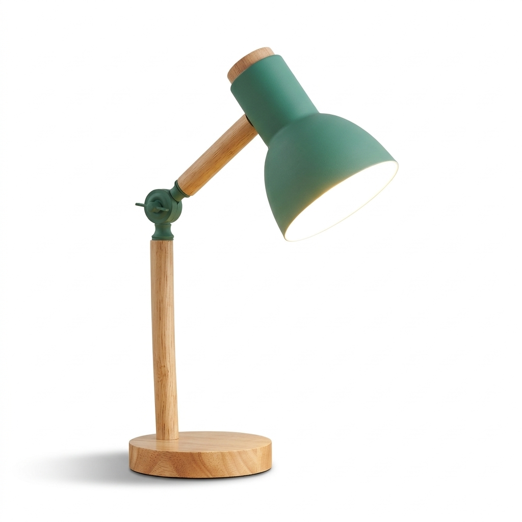 Lampe de chevet bois style nordique avec lumière LED chaude et douce