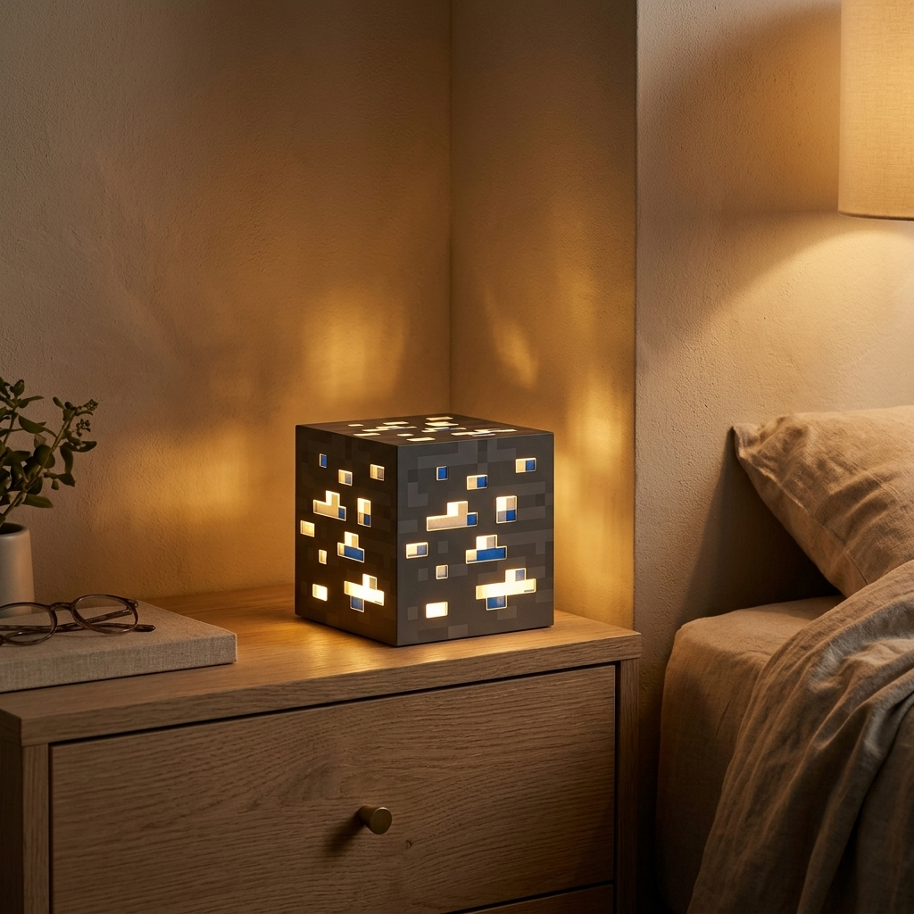 Lampe de Chevet LED Minecraft - Lumière Douce Rechargeable