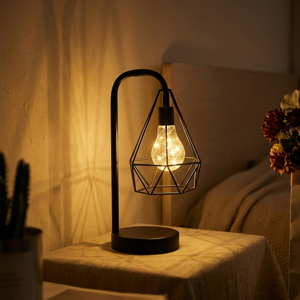 Lampe de Chevet Design Rétro - Lumière Douce Ambiance Cosy