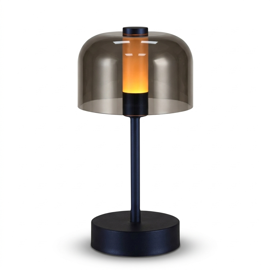 Lampe de chevet rechargeable design nordique en aluminium, lumière chaude