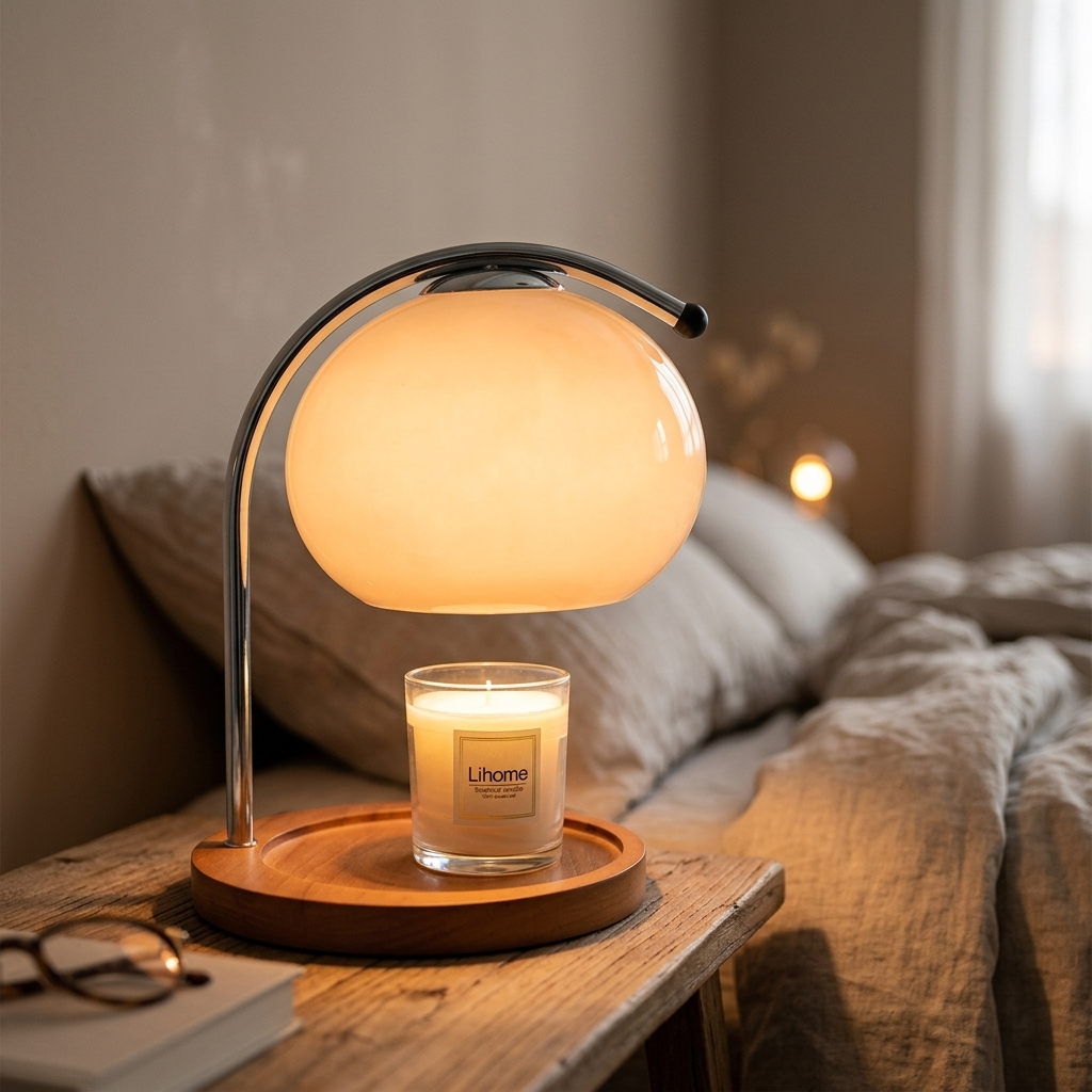 Lampe de Chevet Rétro en Verre - Lumière Chaude et Dimmable
