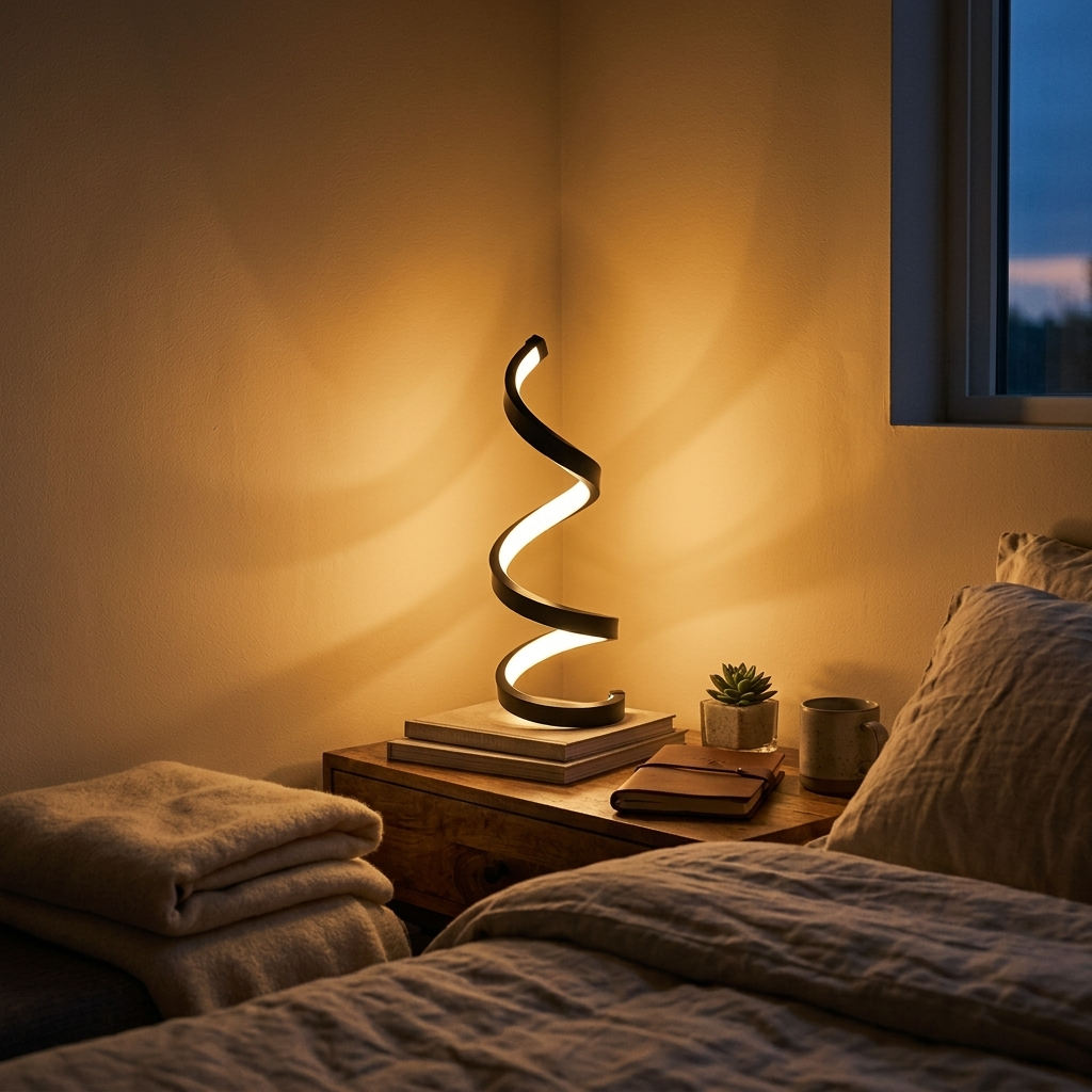 Lampe de Chevet LED Spirale Dimmable Design Moderne