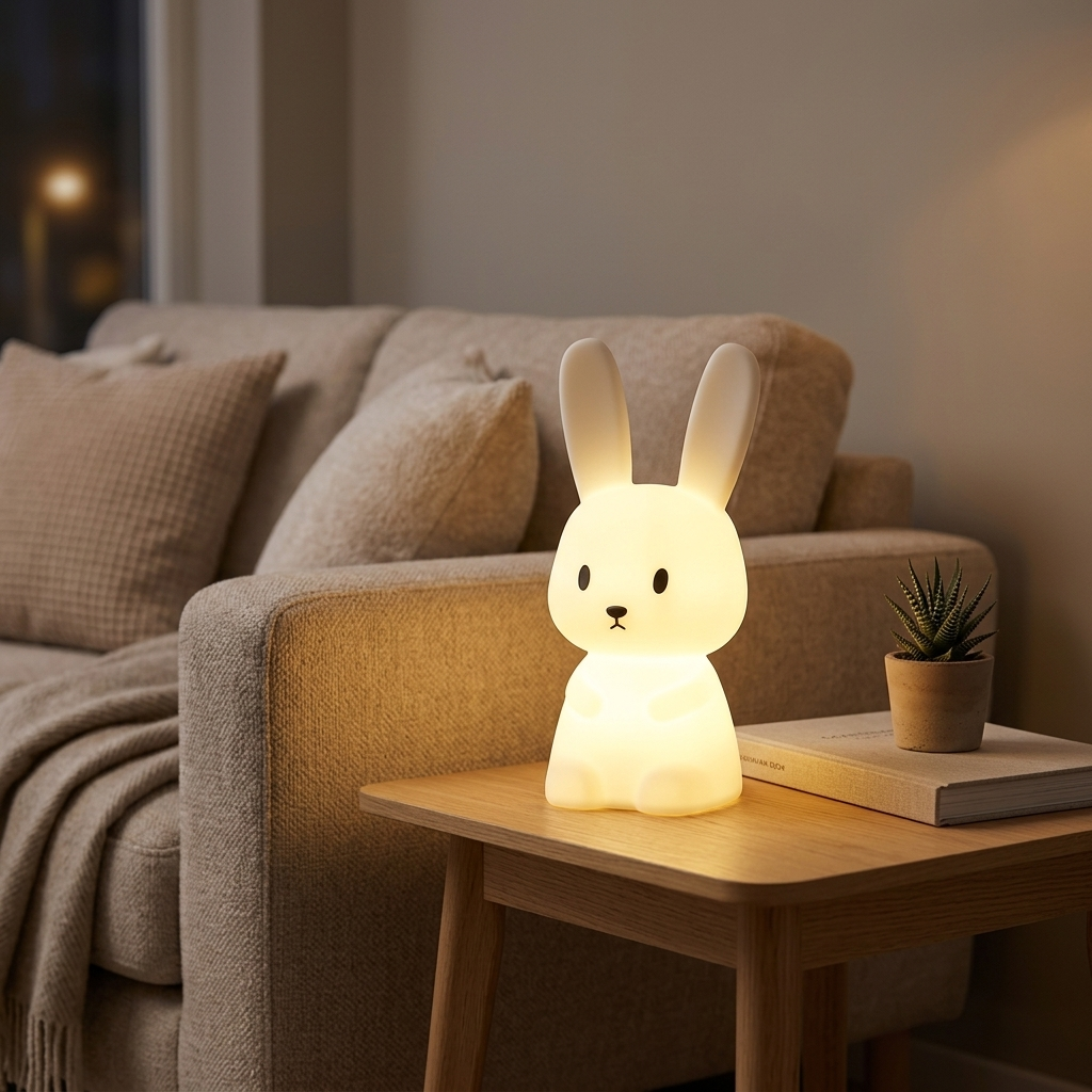 Lampe de Chevet Lapin Tactile - Veilleuse LED Douce pour Cocooning