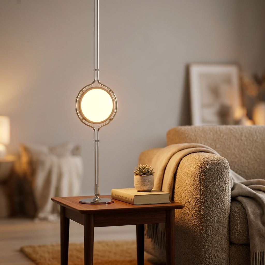 Lampe de Chevet Chrome Design - Lumière Chaude Cocooning