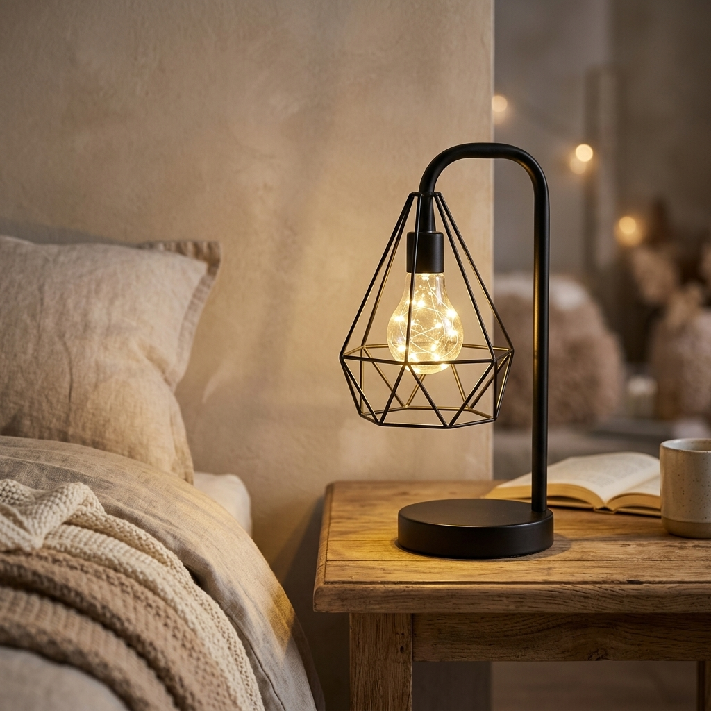 Lampe de Chevet Design Rétro - Lumière Douce Ambiance Cosy