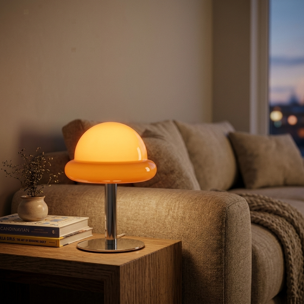 Lampe de Chevet Rétro en Verre Design Bauhaus Ambiance Cosy