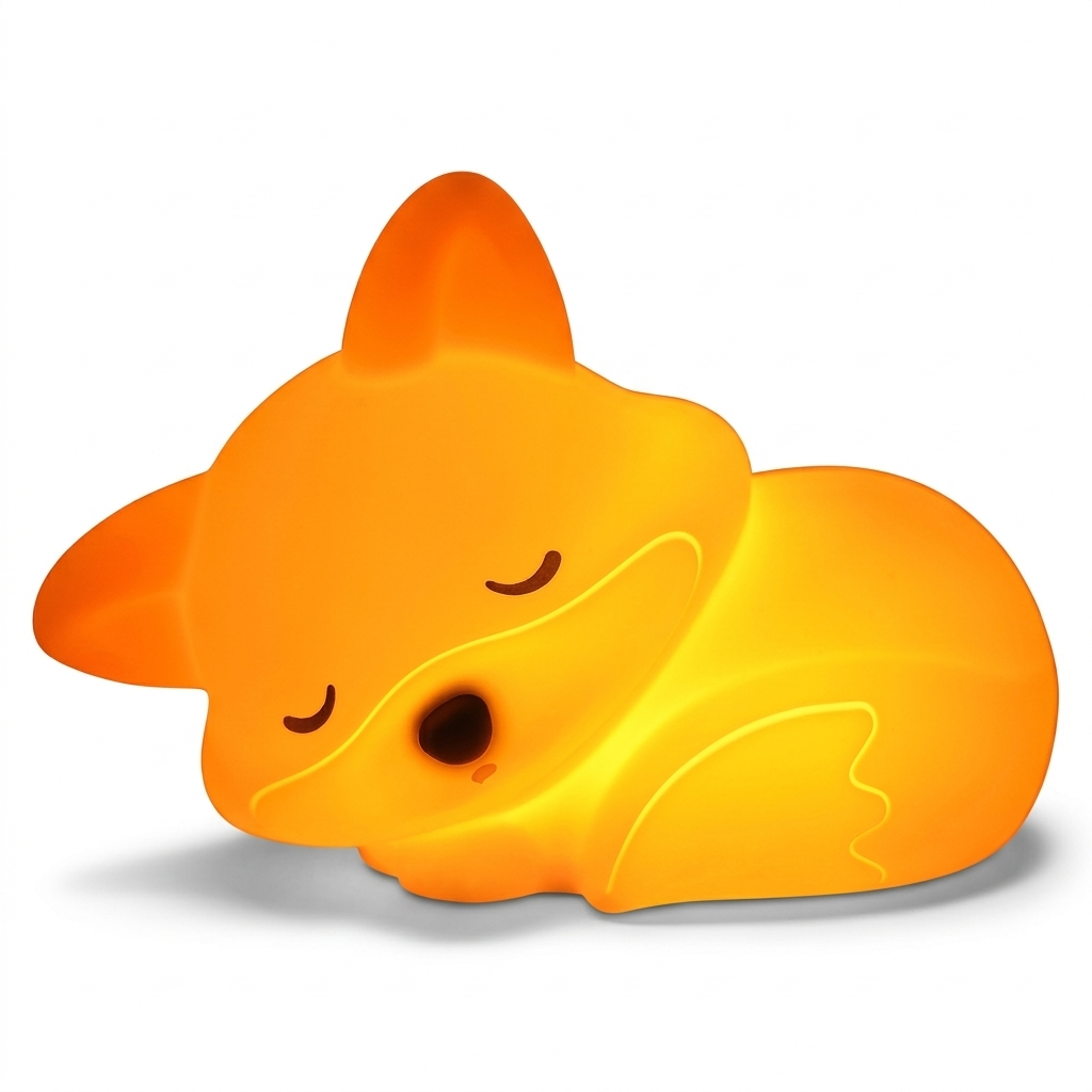 Lampe de chevet renard en silicone avec éclairage tamisé rechargeable