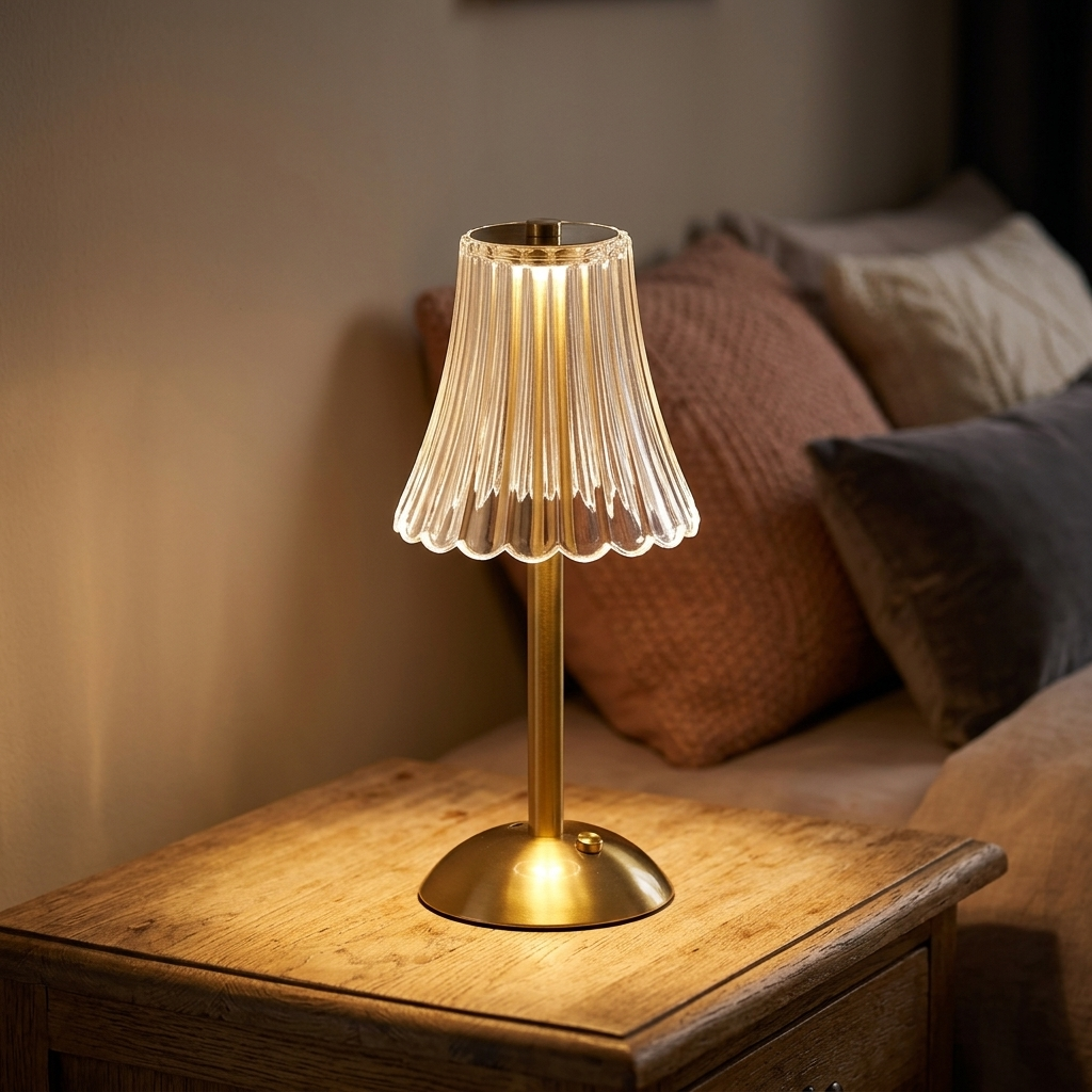 Lampe de Chevet LED Cristal USB - Ambiance Cozy Rechargeable